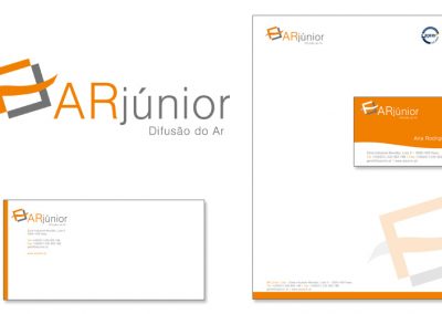 Ar Júnior – Logotipo e estacionário para empresa de cilmatização