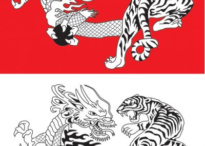 Tigre e Dragão – ilustração vetorial